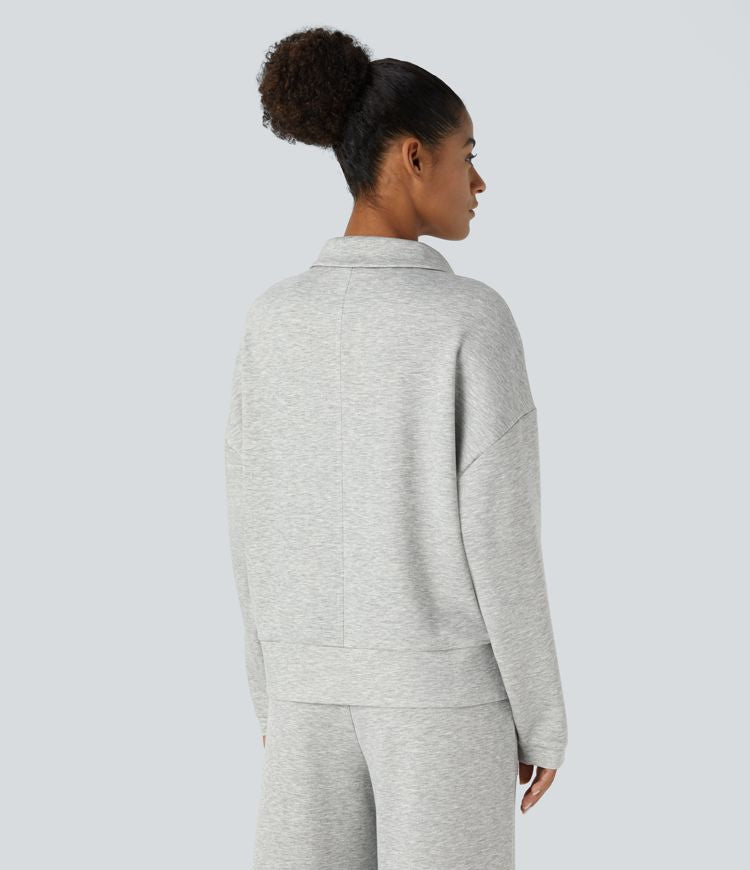 Collared Half-Zip Pullover | Cotton-Blend | Relaxed and Polished