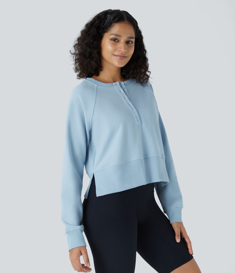 High-Low Zip Pullover | Cotton-Blend | Modern and Comfortable