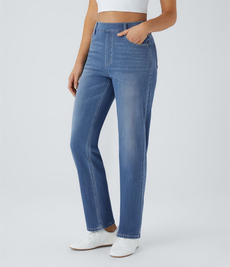 High-Rise Straight-Leg Jeans | Stretch Denim | Classic and Comfortable