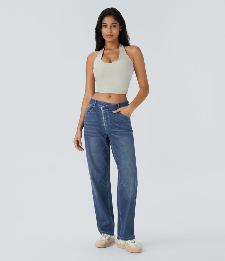 High-Waisted Straight-Leg Denim Jeans | 100% Cotton | Classic and Versatile