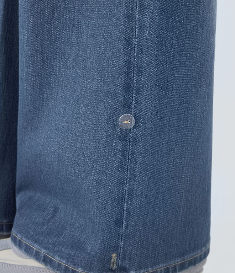 High-Waisted Wide-Leg Jeans with Adjustable Hem | Denim | Stylish and Customizable