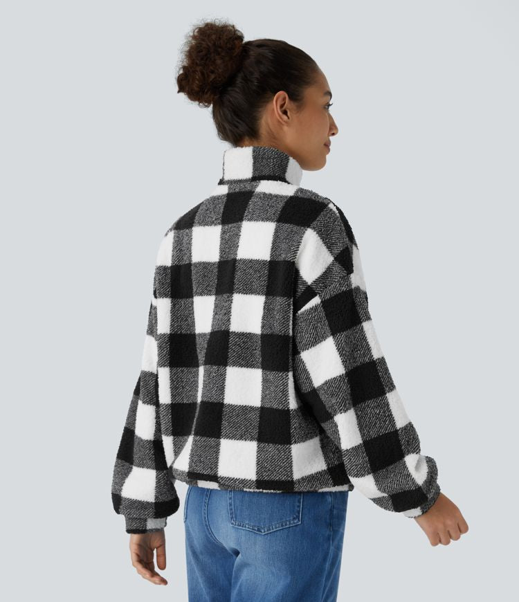 Buffalo Plaid Fleece Jacket | Warm and Stylish | Classic Design