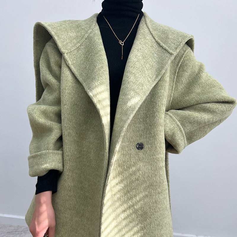 Structured Wool-Blend Coat | Bold Shoulders | Belted Silhouette