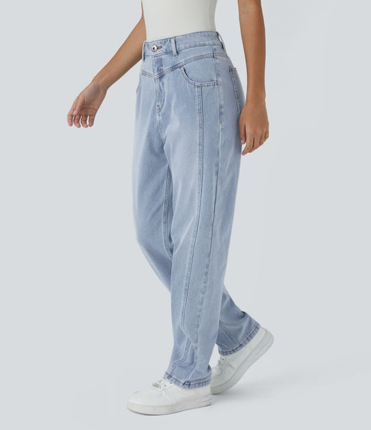 Relaxed Tapered High-Waisted Jeans | Light Wash Denim | Casual Everyday Fit