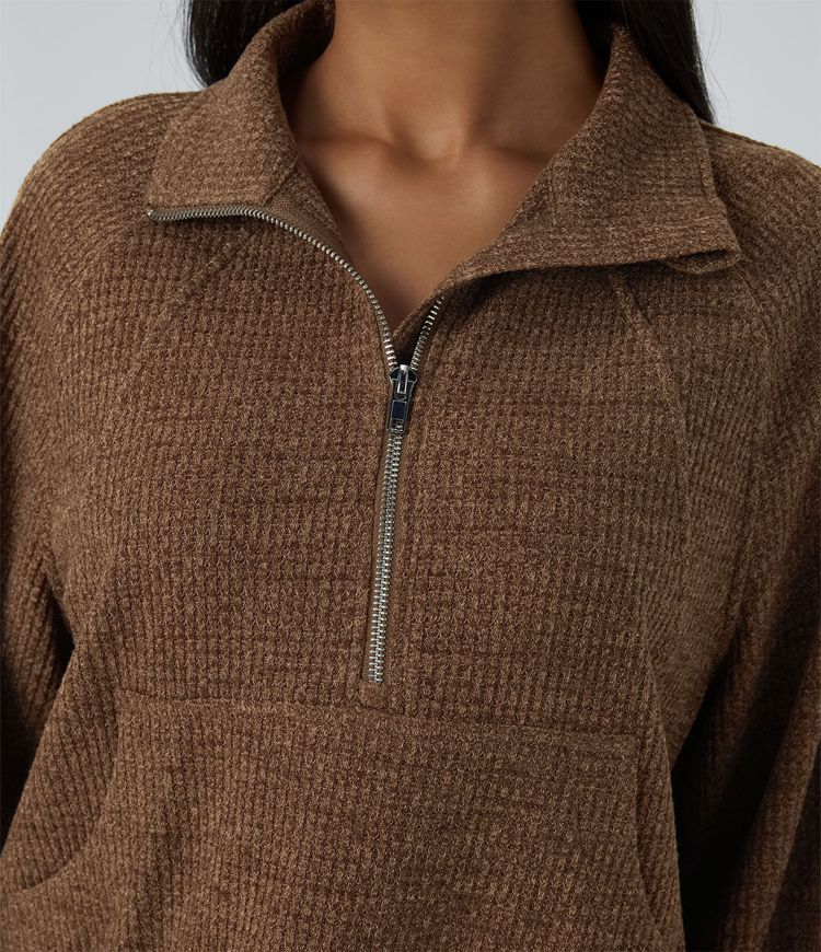 Half-Zip Sherpa Pullover | Plush Fabric | Cozy and Stylish