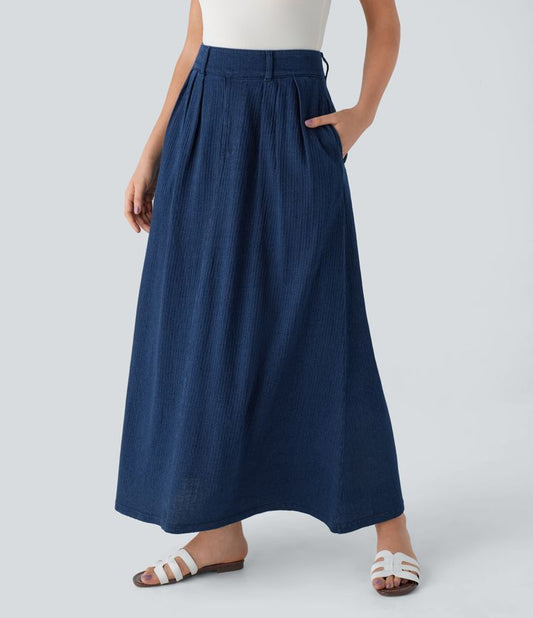 A-Line Denim Maxi Skirt | Cotton | Timeless and Versatile