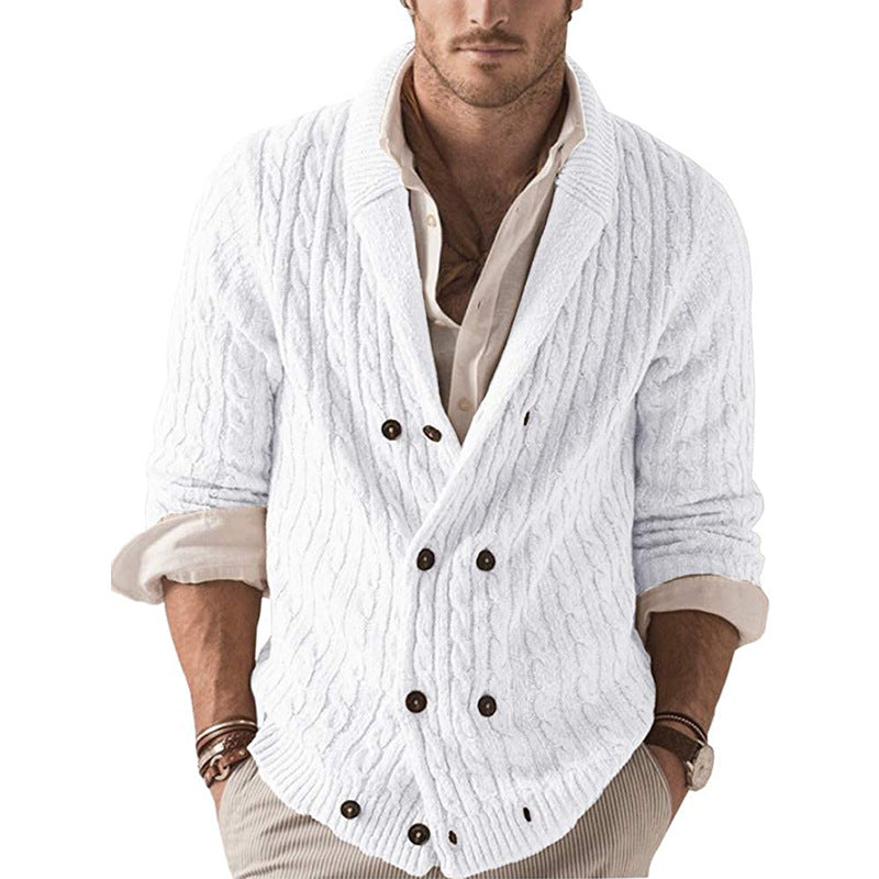 Men's Cable Knit Cardigan | Double-Breasted | Sophisticated and Cozy