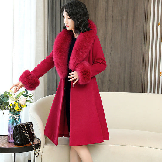 Faux Fur-Trimmed Wool-Blend Coat | Fit-and-Flare | Winter Elegance