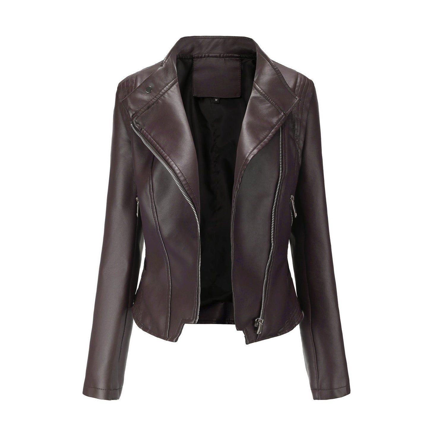 Fitted Leather Jacket | Tailored Fit | Zip Accent