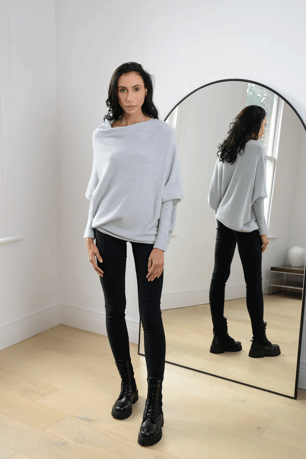 Off-Shoulder Knit Sweater | Soft Lightweight Fabric | Relaxed Fit | Casual Chic