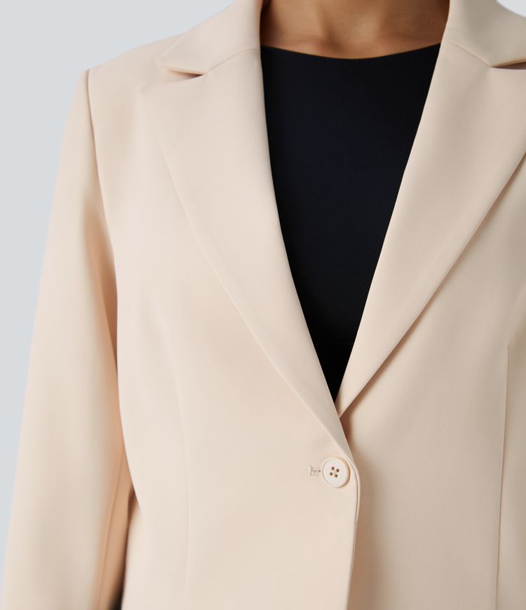 Cropped Beige Blazer | Tailored Fit | Elegant & Versatile