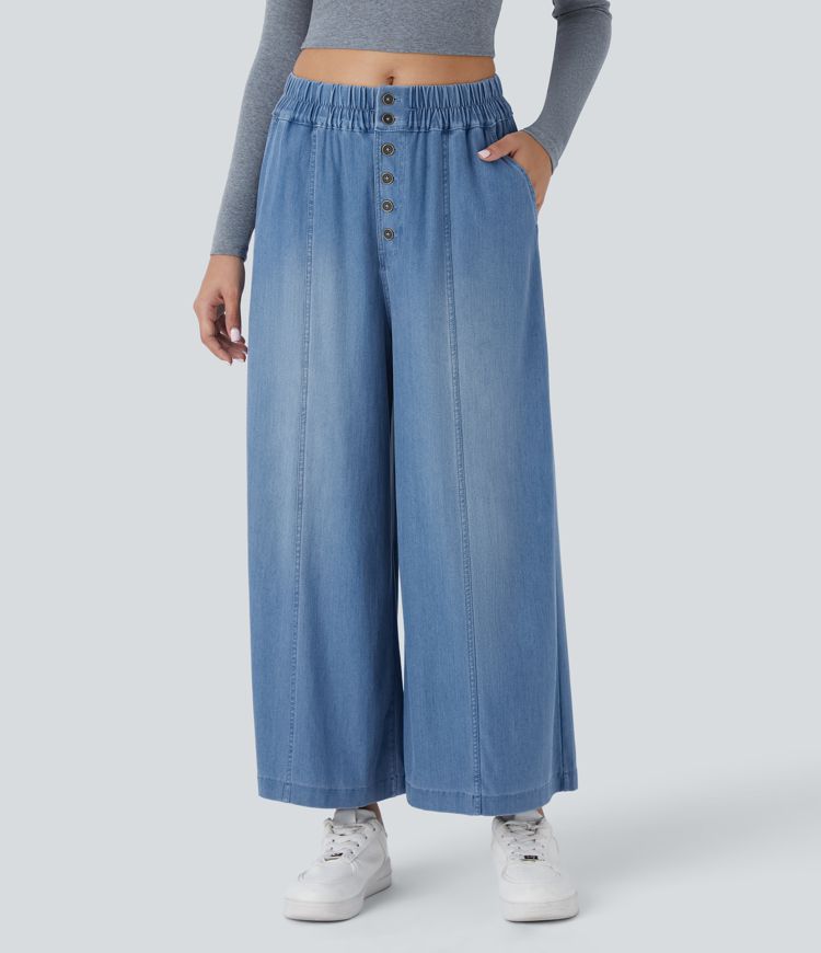 Wide-Leg Denim Pants | Tencel | Lightweight and Breathable