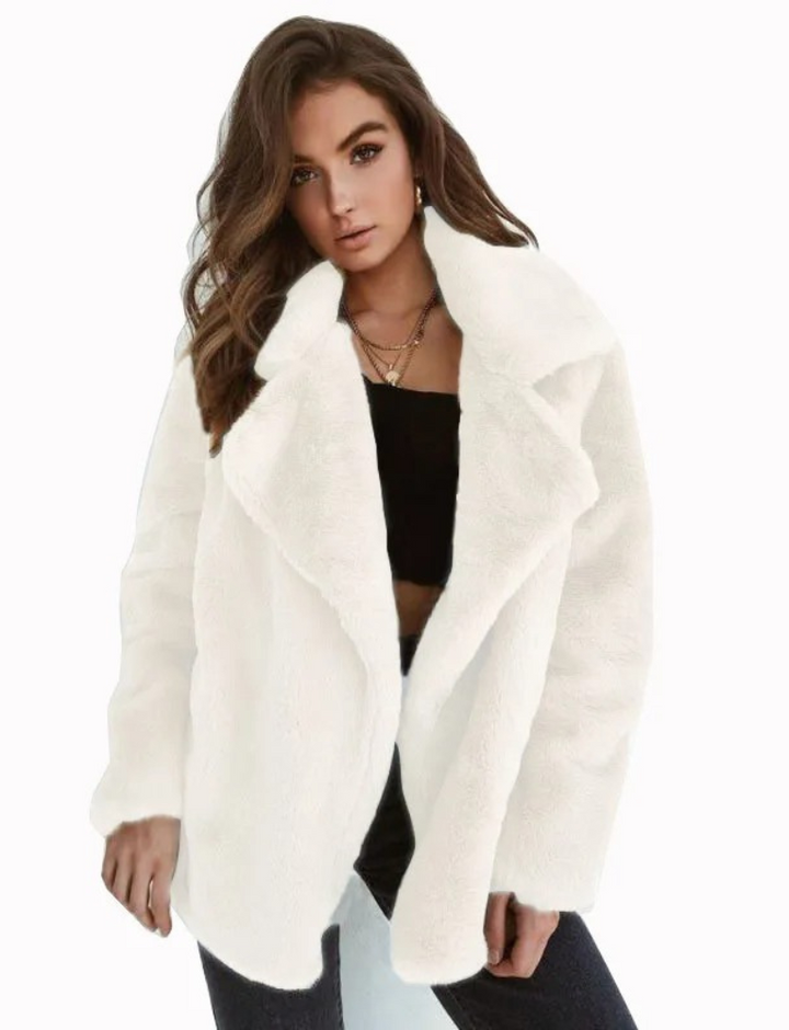 Faux Fur Lapel Jacket | Plush Warmth | Oversized Fit | Chic Winter Layer