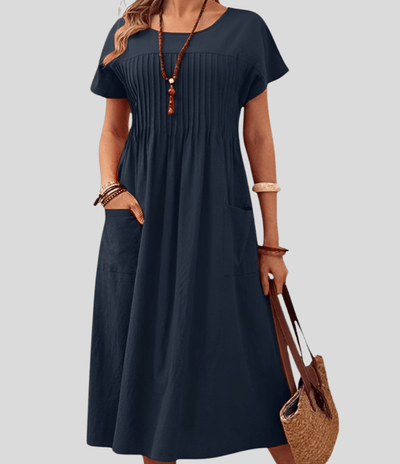 Leonie | Pleated Pocket Midi Dress