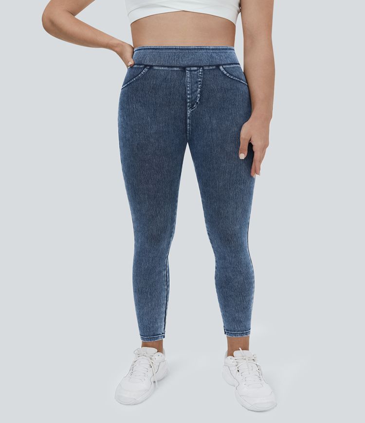 High-Waisted Stretch Plus-Size Jeggings | Denim Look | Comfortable and Flattering