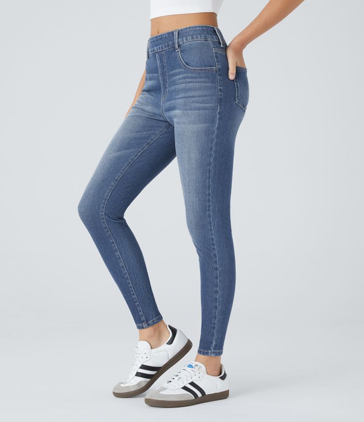 High-Waisted Skinny Jeans | Light Blue Denim | Stretch Fit