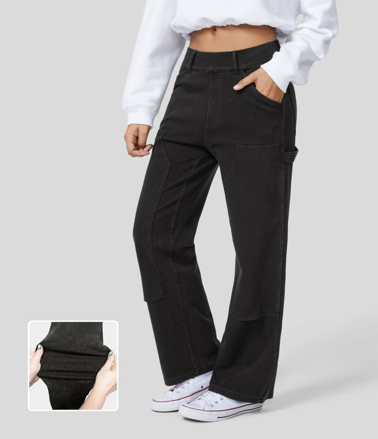 Wide-Leg Black Pants | High-Waisted | Stretch Cotton