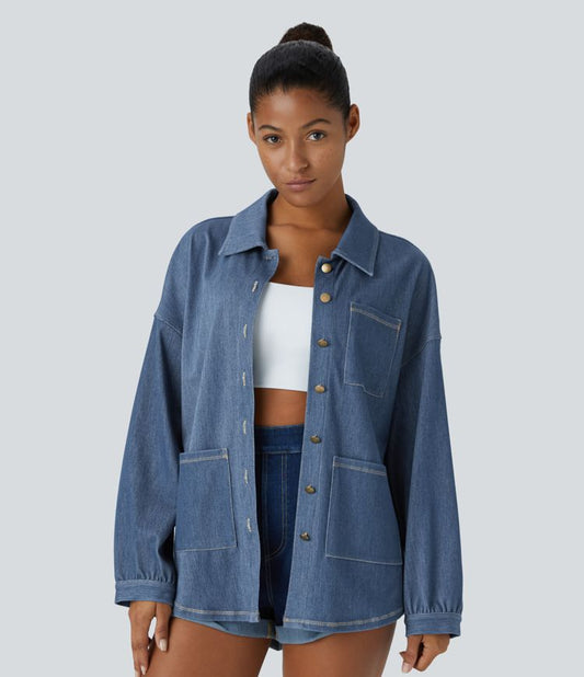 Oversized Denim Jacket | 100% Cotton | Relaxed Fit