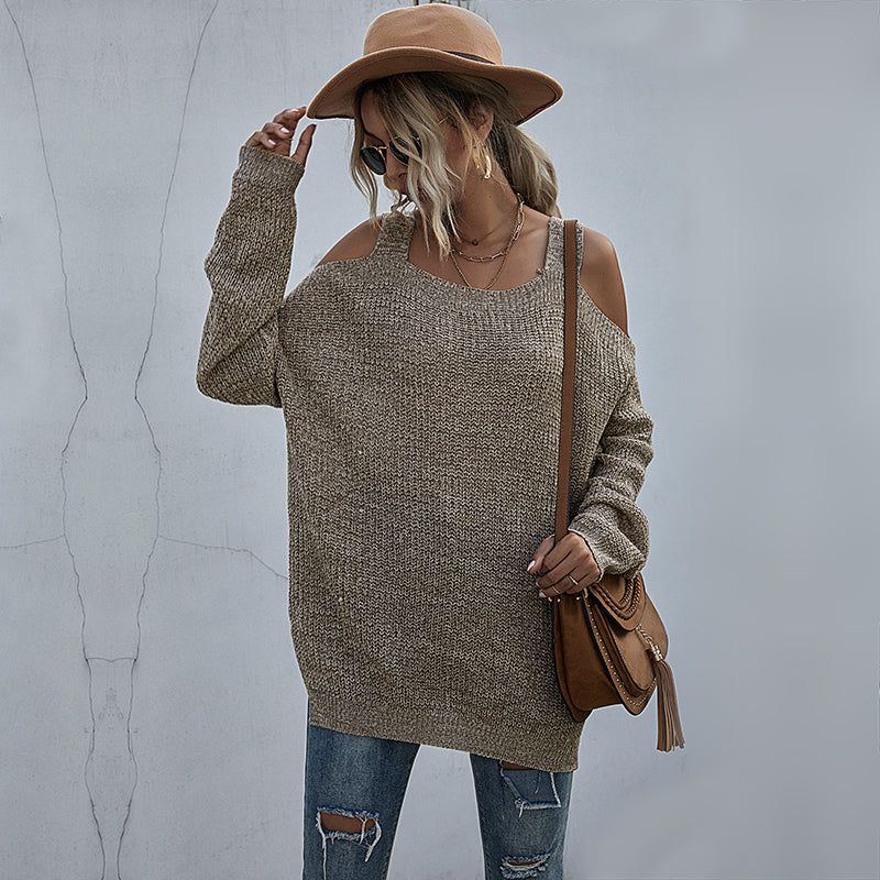 Women's Cold Shoulder Sweater | Relaxed Fit | Trendy and Cozy