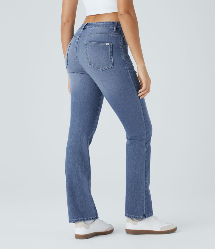 Bootcut Stretch Denim Jeans | Light Blue Wash | Flattering Fit