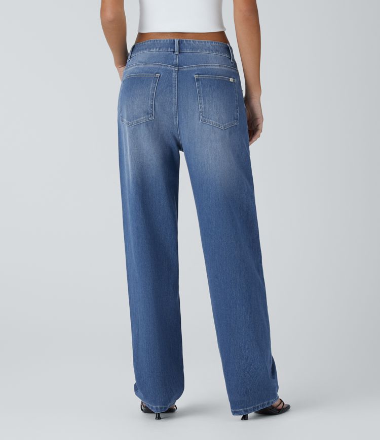 Classic Straight-Leg High-Waisted Jeans | Mid-Wash Denim | Timeless Everyday Wear