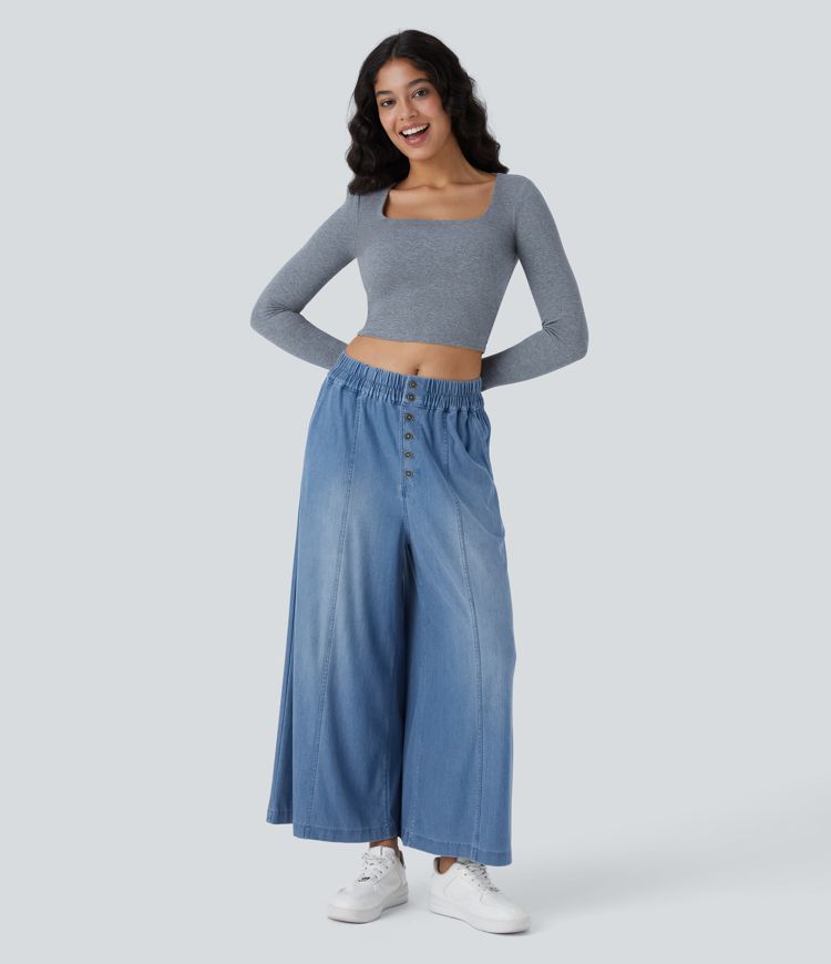 Wide-Leg Denim Pants | Tencel | Lightweight and Breathable