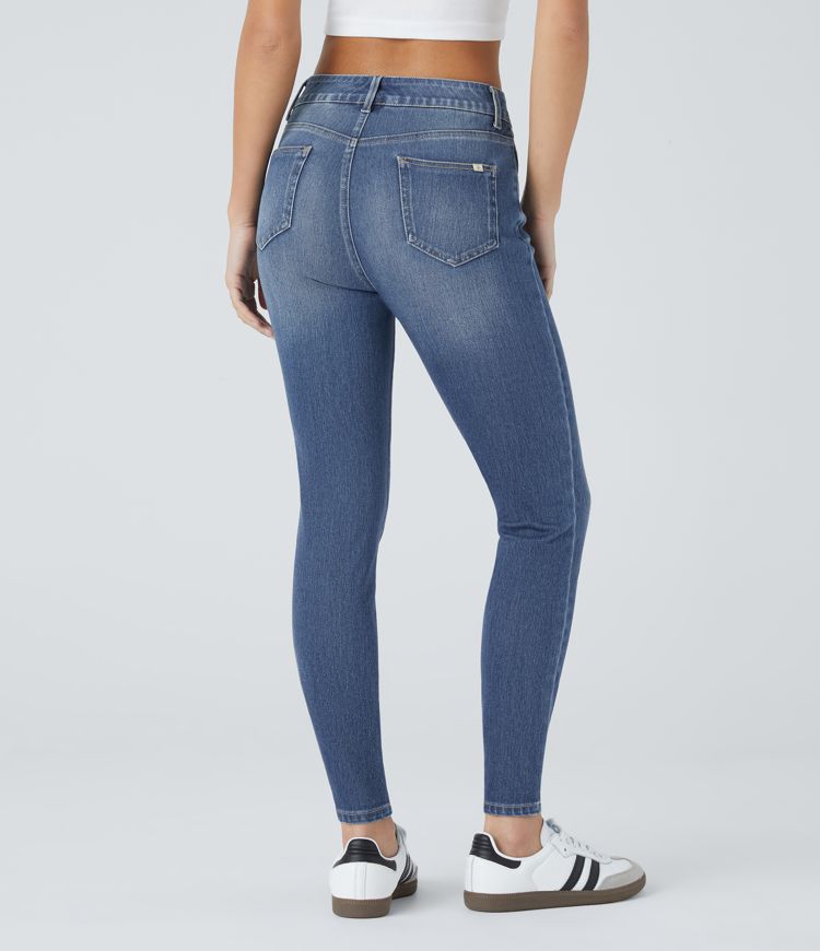 High-Waisted Skinny Jeans | Light Blue Denim | Stretch Fit