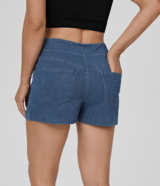 High-Waisted Denim Shorts | Button-Front Detail | Classic Fit | Summer Essential