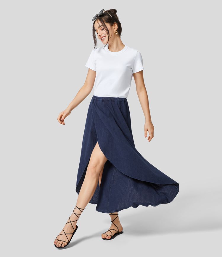 High-Low Wrap Maxi Skirt | Cotton | Flowy and Elegant