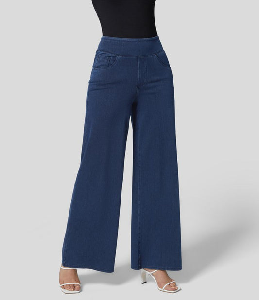 High-Waisted Wide-Leg Jeans | Pull-On | Comfortable and Elegant