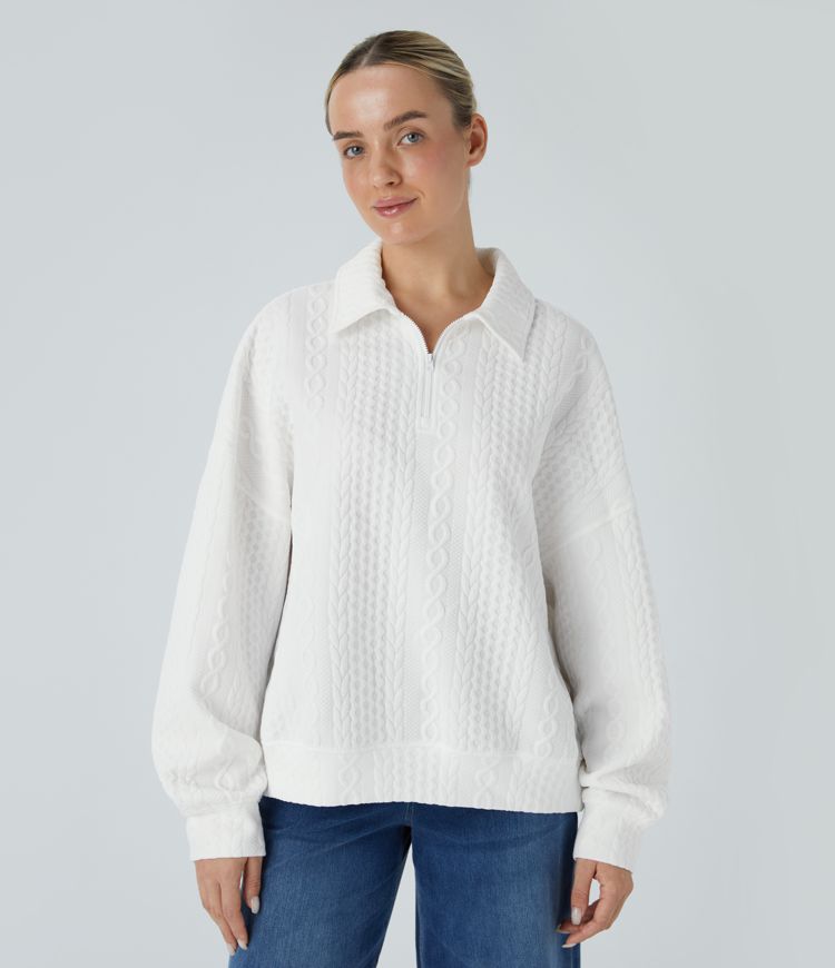 Collared Cable-Knit Sweater | Cotton-Blend | Classic and Cozy