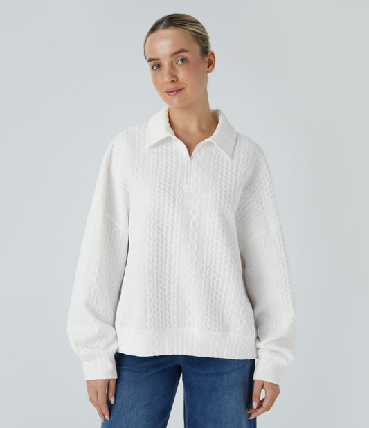 Collared Cable-Knit Sweater | Cotton-Blend | Classic and Cozy