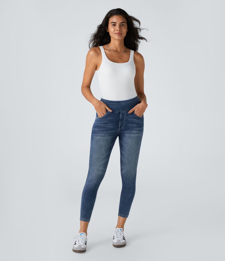 High-Waisted Pull-On Jeggings | Stretch Denim | Comfortable and Stylish