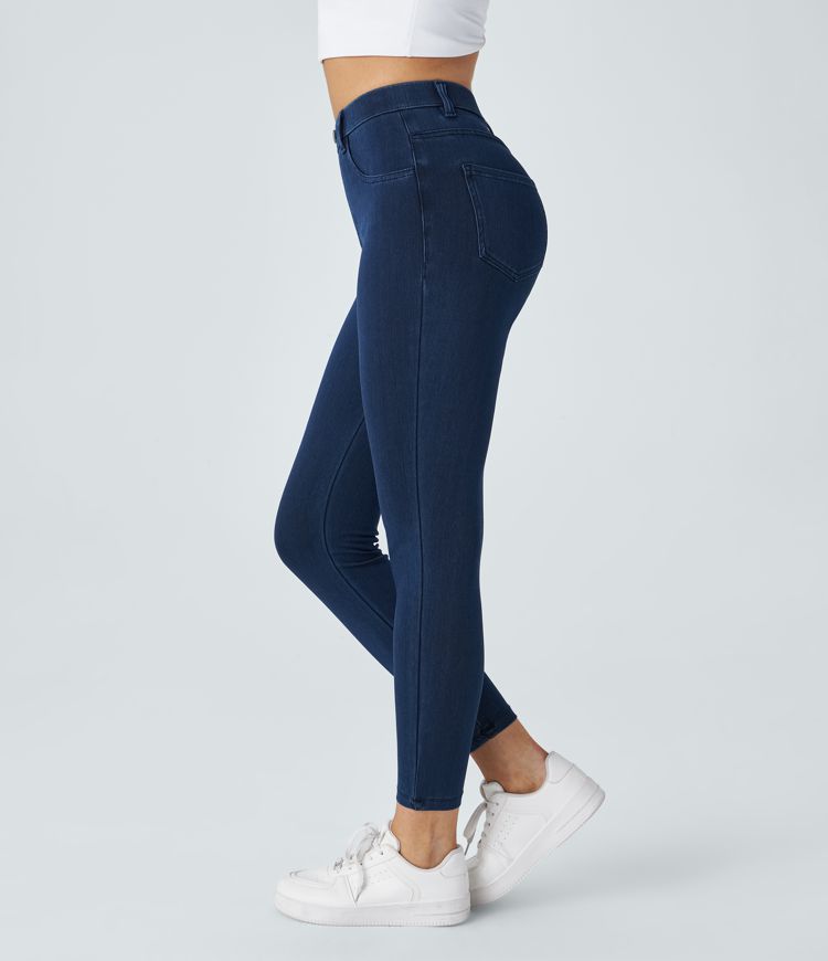 High-Waisted Pull-On Jeggings | Stretch Denim | Sleek and Comfortable