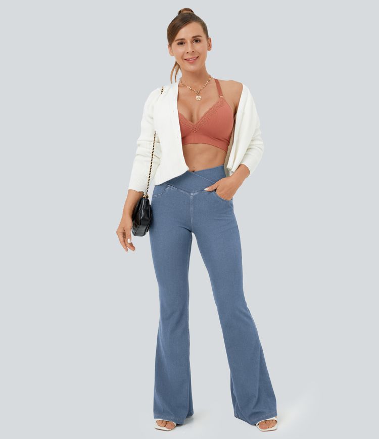 High-Waisted Cooling Flare Jeans | Stretch Denim | Breathable and Flattering