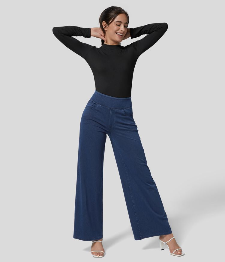 High-Waisted Wide-Leg Jeans | Pull-On | Comfortable and Elegant