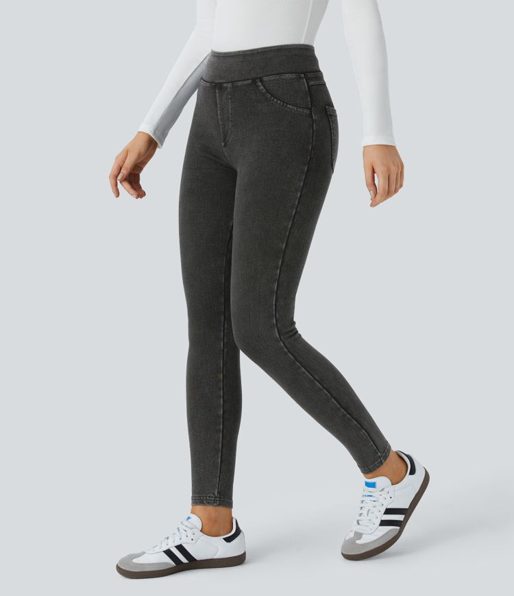 Fleece-Lined High-Waisted Jeggings | Stretch Denim | Warm and Stylish