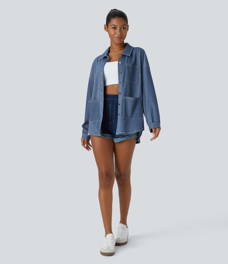 Oversized Denim Jacket | 100% Cotton | Relaxed Fit