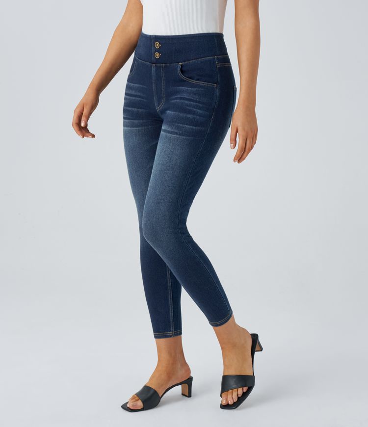 High-Rise Skinny Jeans | Stretch Denim | Indigo Blue