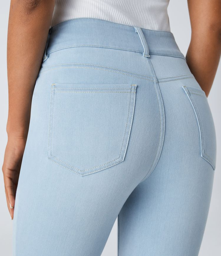 High-Waisted Button-Front Skinny Jeans | Stretch Denim | Comfortable and Trendy