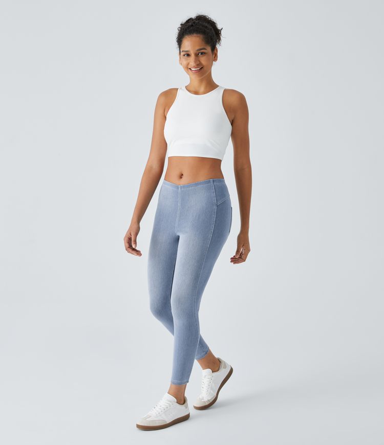 High-Waisted Skinny Jeggings | Light Blue | Stretch Fit