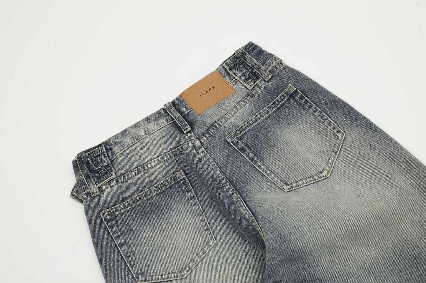 Wide-Leg Washed Denim Jeans | Classic Comfort | Durable and Stylish