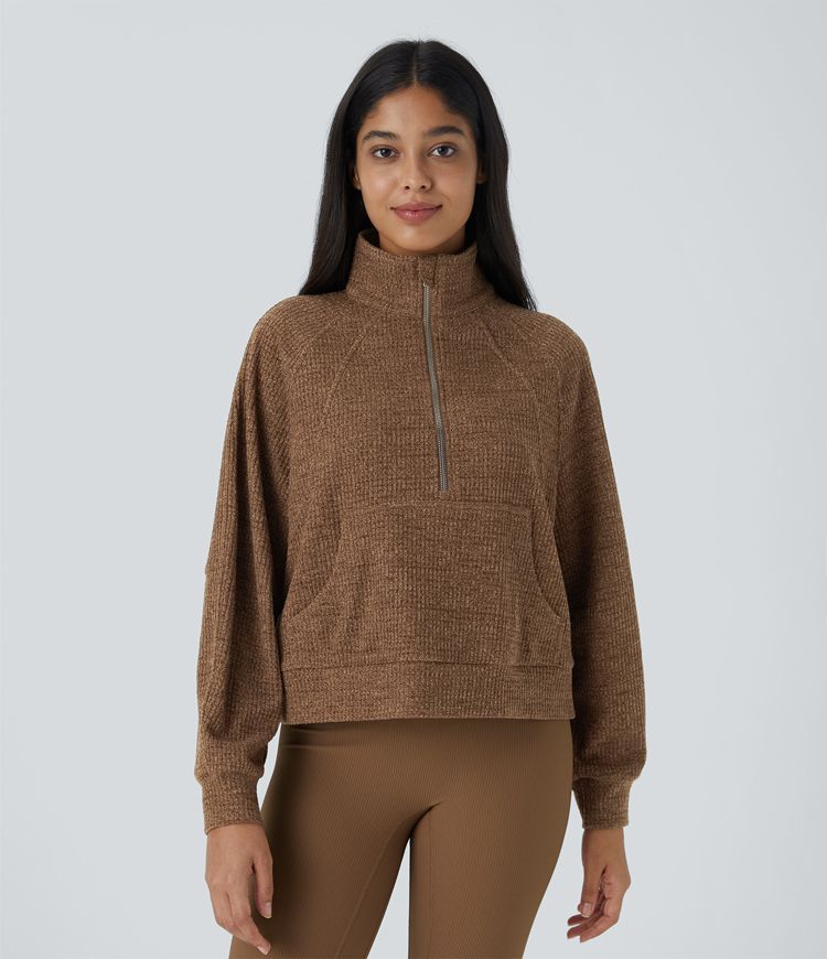 Half-Zip Sherpa Pullover | Plush Fabric | Cozy and Stylish