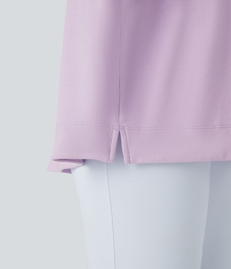 Lightweight High-Low Hoodie | Cotton-Blend | Relaxed and Feminine