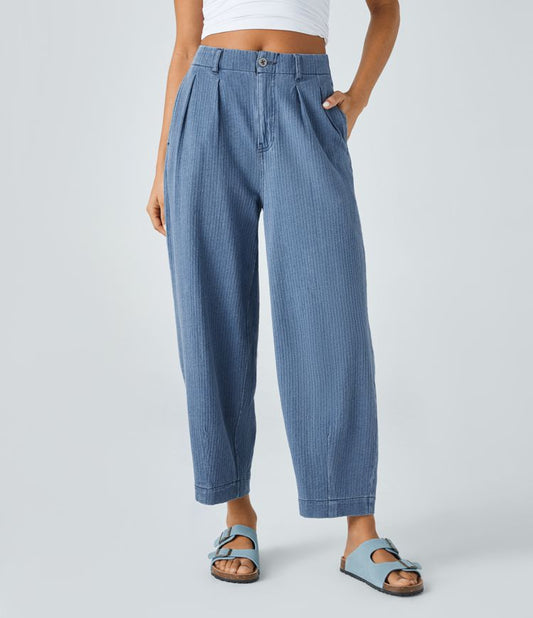 Cropped Tapered Jeans | Cotton Denim | Relaxed and Breezy