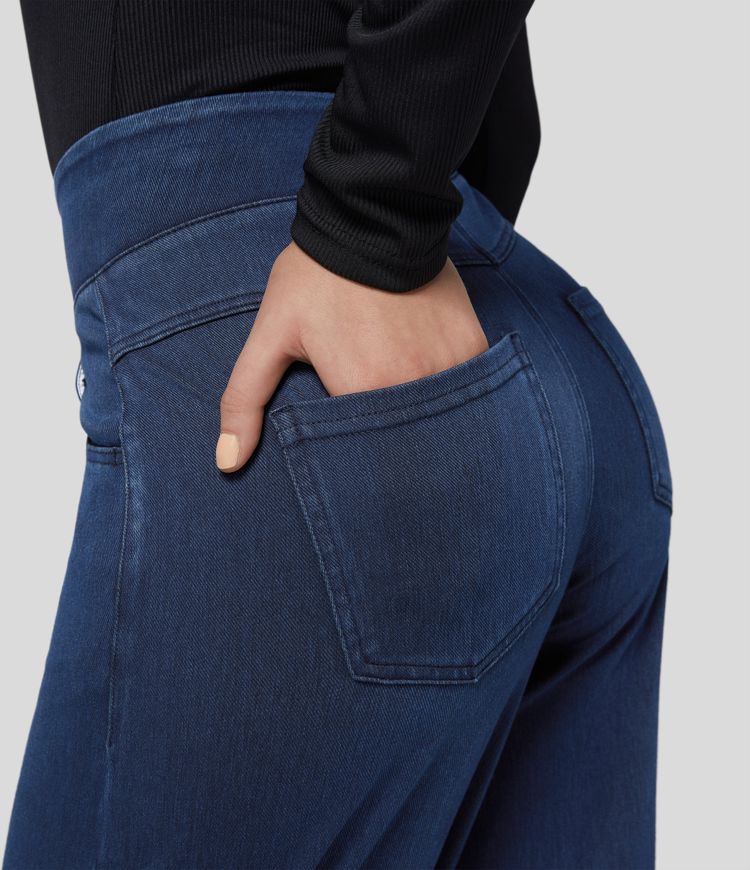 High-Waisted Wide-Leg Jeans | Pull-On | Comfortable and Elegant