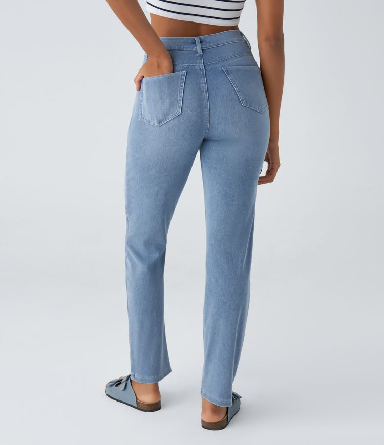 High-Waisted Slim-Fit Jeans | Light Blue | Stretch Comfort