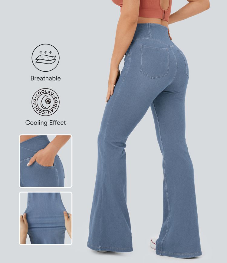 High-Waisted Cooling Flare Jeans | Stretch Denim | Breathable and Flattering