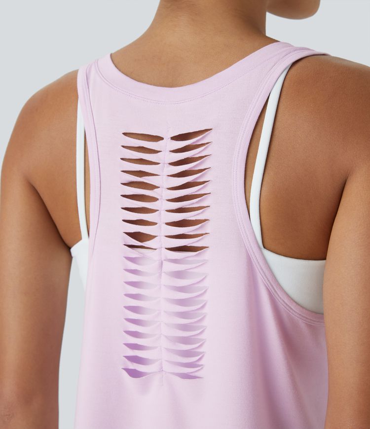 Cut-Out Back Tank Top | Active | Lightweight and Stylish