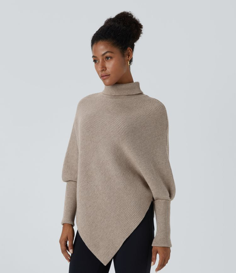 Asymmetrical Turtleneck Sweater | Wool Blend | Modern and Cozy